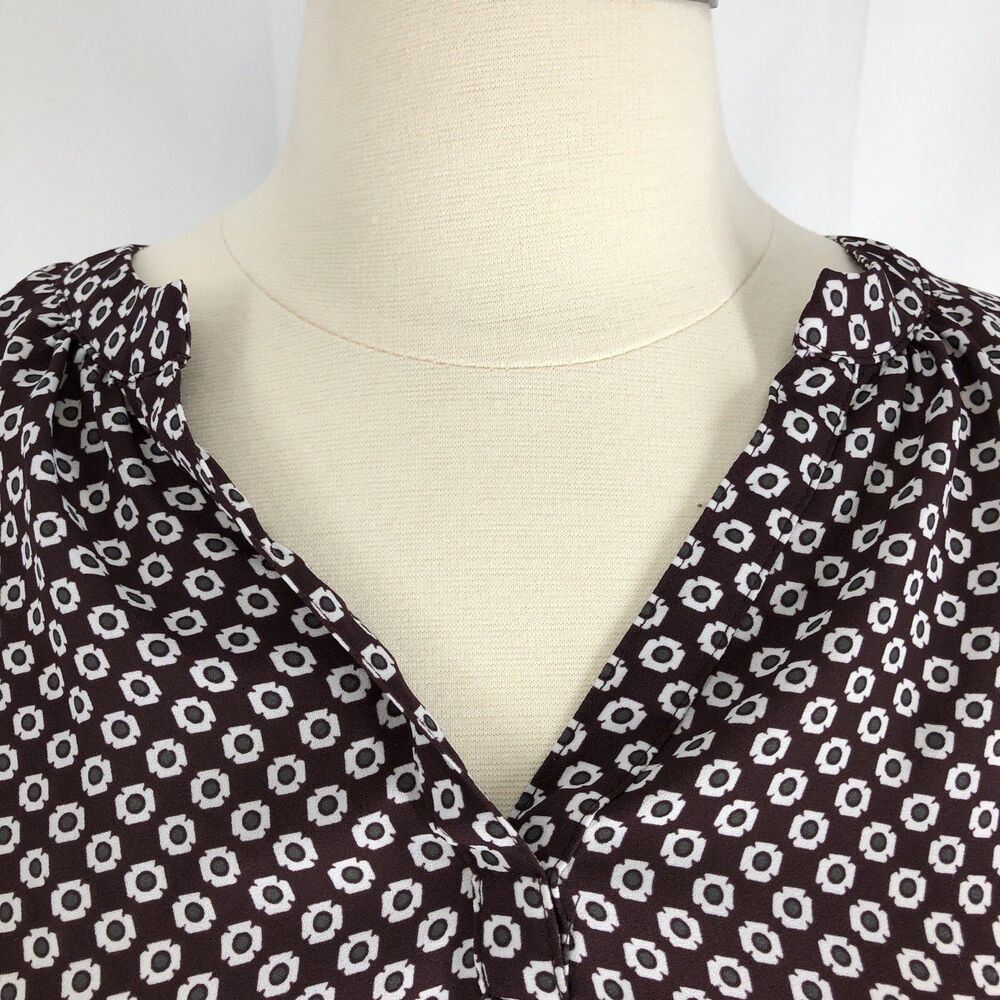 LOFT Outlet Petite Tank Top Medium Petite Burgundy Geometric Medallion